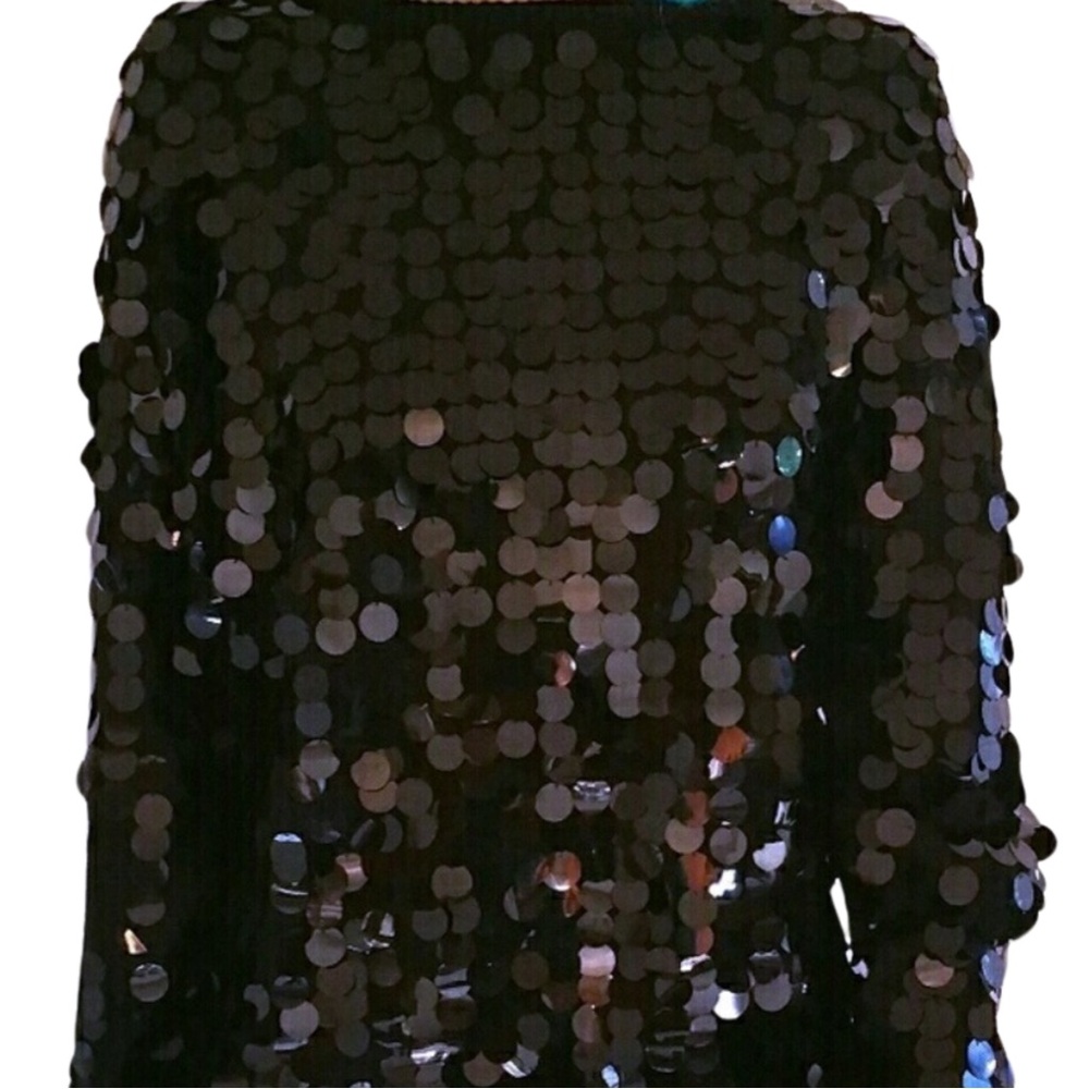 💕 VINTAGE Sequin Chunky Sweater Black Women’s S M - Picture 3 of 3